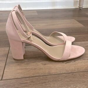 Dream Pairs Light Pink Ankle Strap Heels